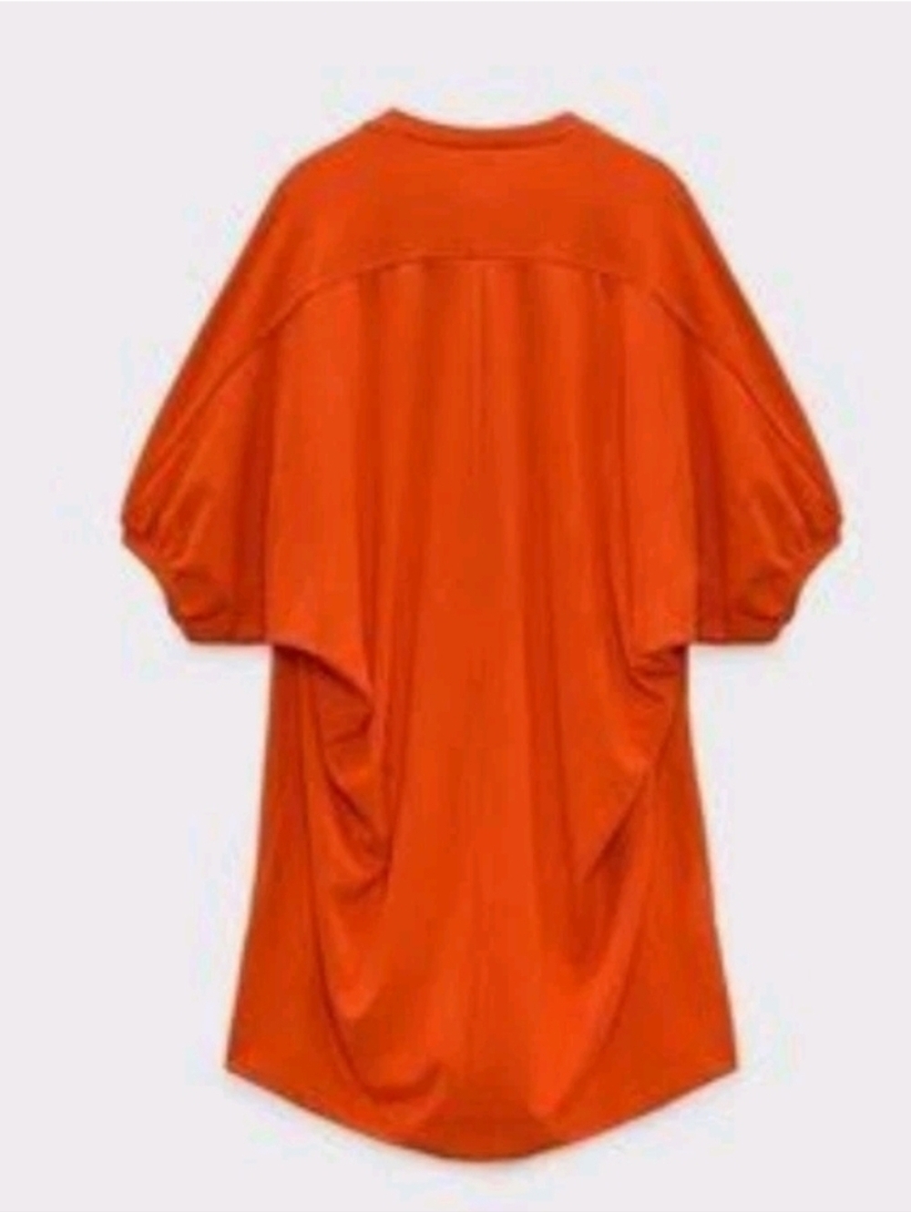 Zara Womens Vibrant Orange V-Neck Tunic Dress Size Large - Picture 5 of 7